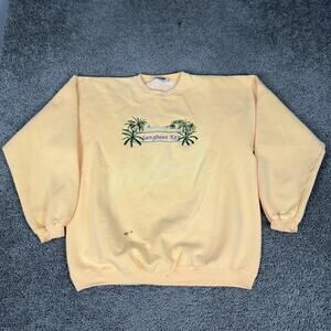 Vintage Longboat Key Sweatshirt Mens XL Yellow Canyon Gear Made USA 90s